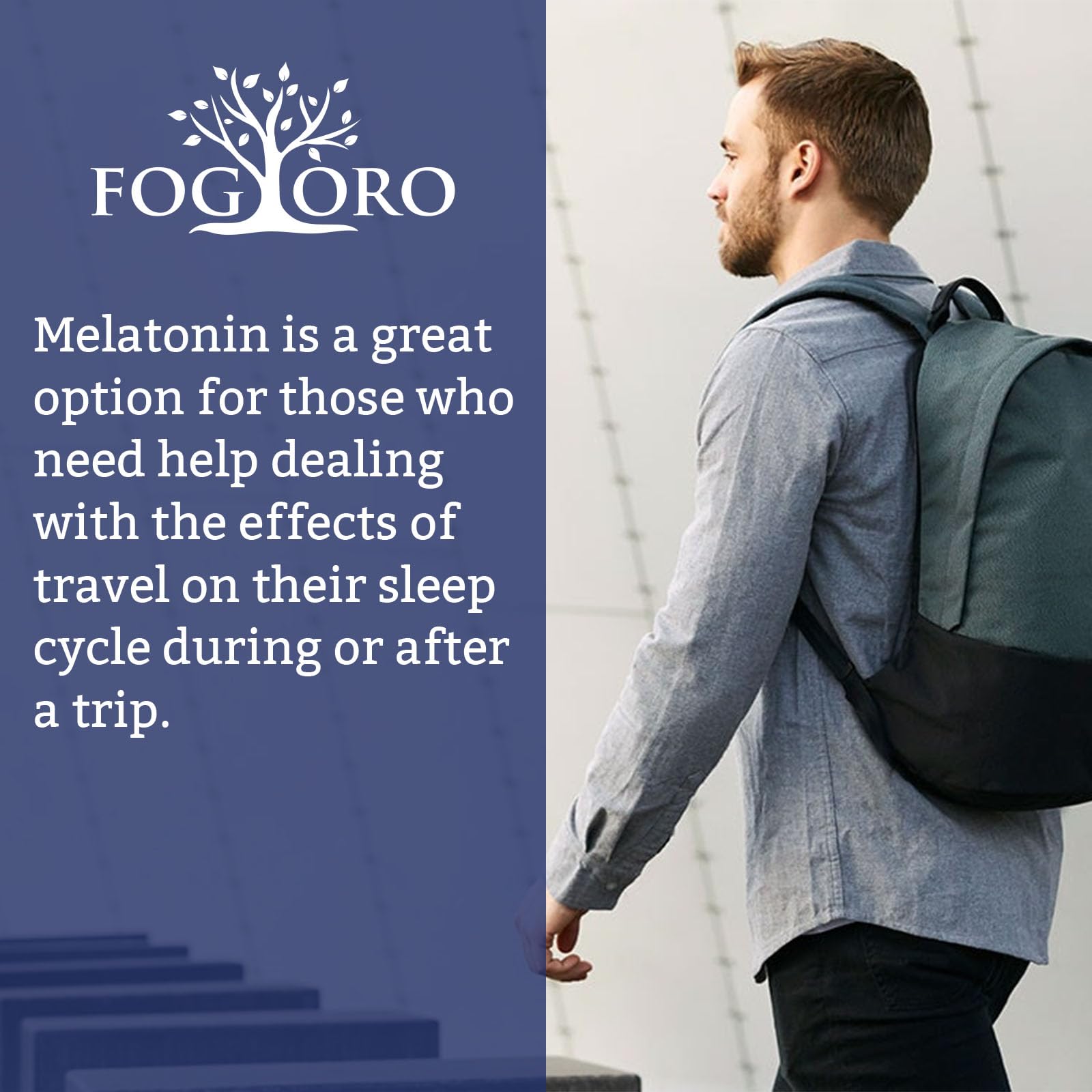 Fogoro Melatonin on a calm nightstand suggests deeper rest possibilities