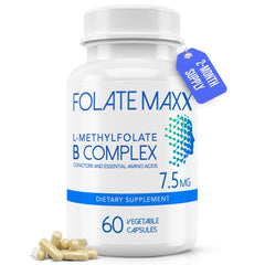 FOLATE MAXX bottle cap close-up for on-the-go supplementation.
