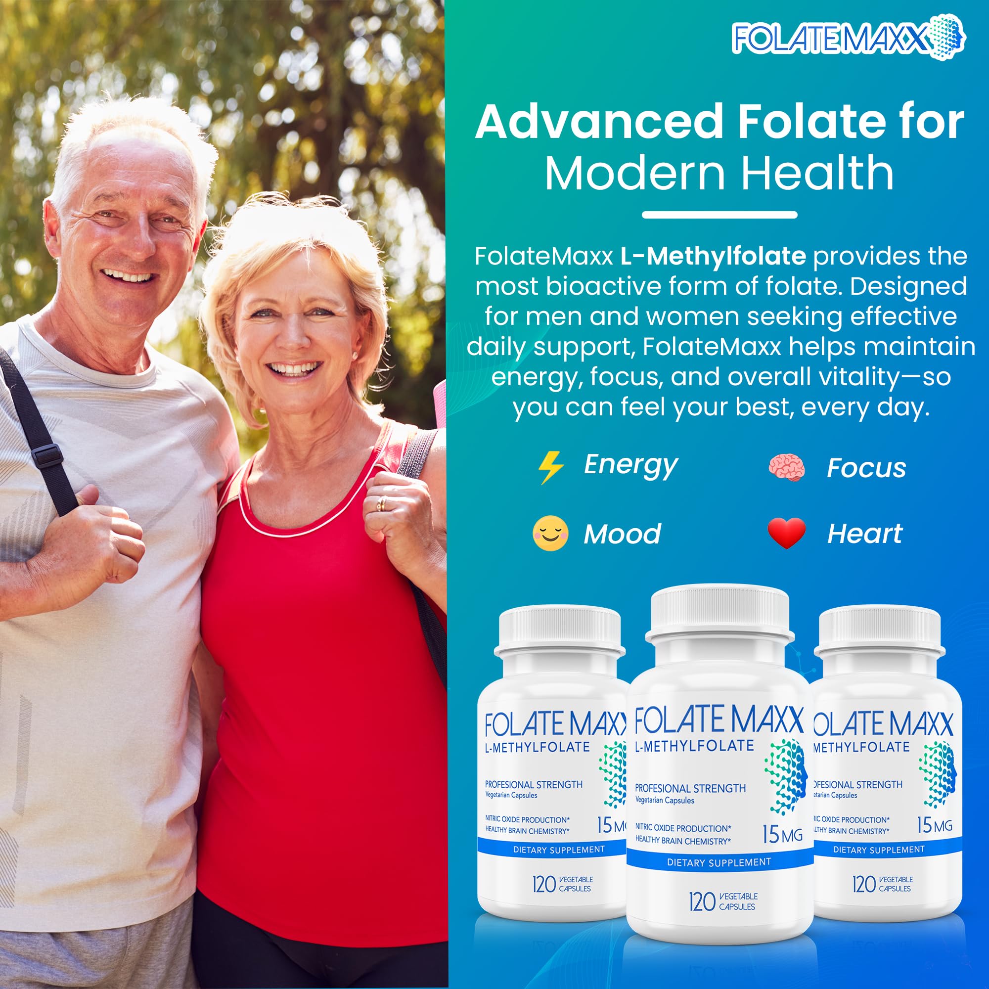 folate maxx bottle side label highlights non-GMO and gluten-free certification