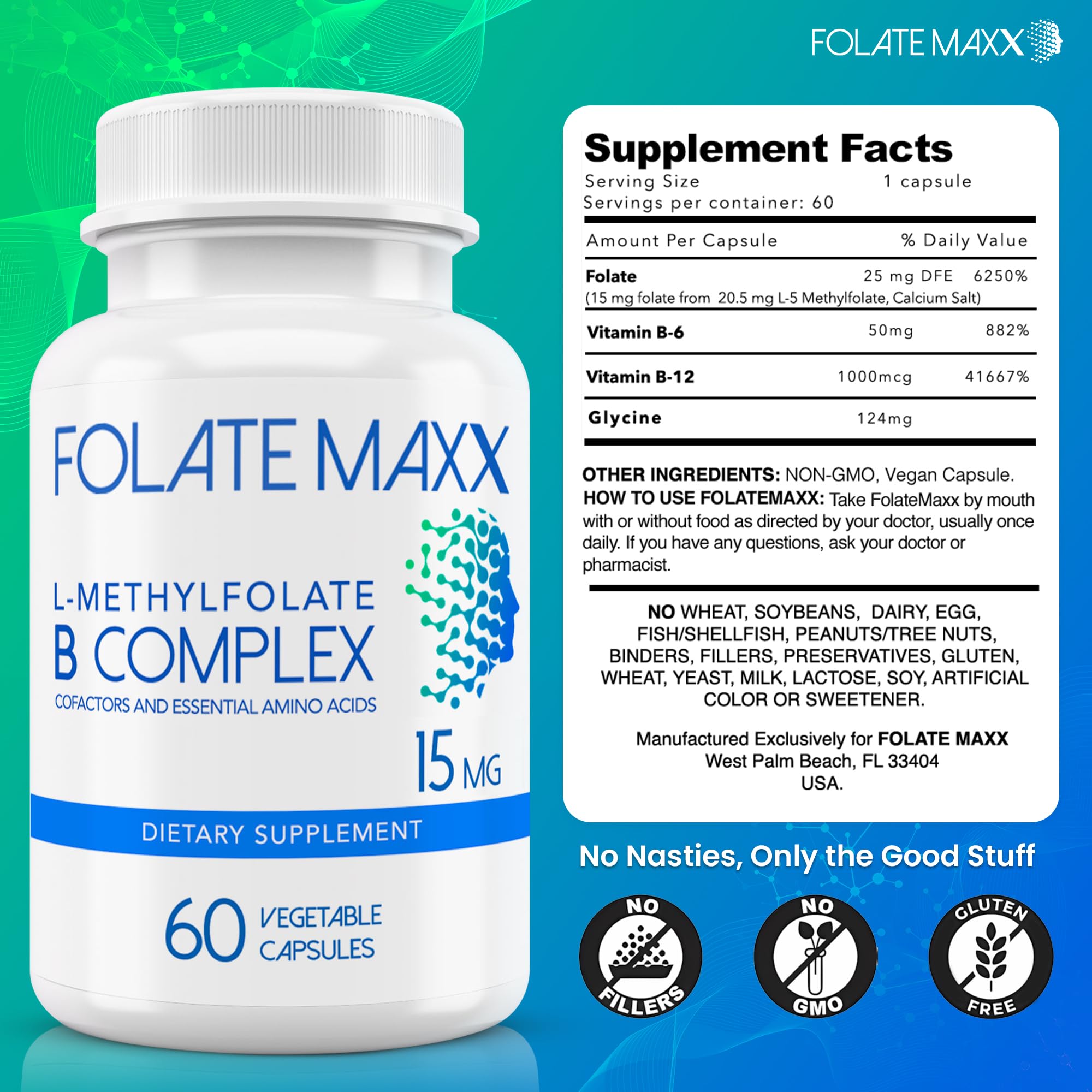 Folate Maxx travel size bottle for on the go wellness.