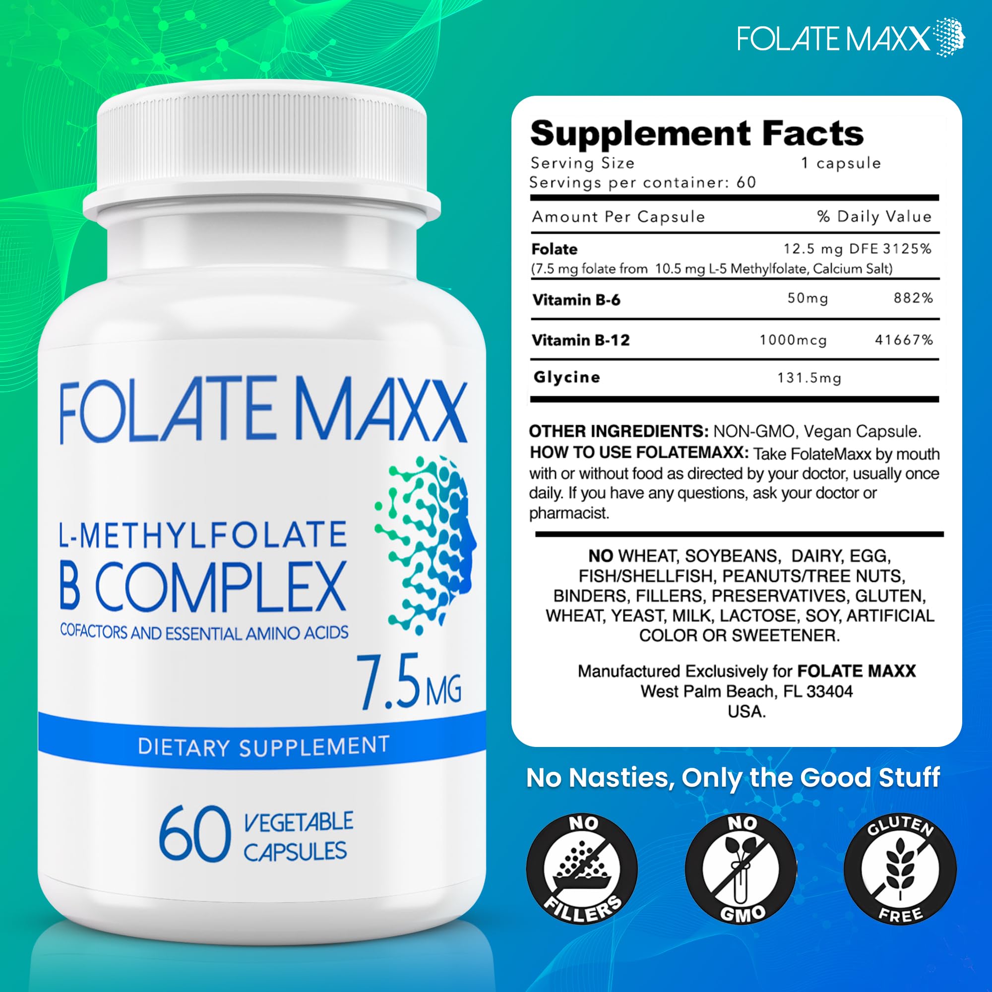 FOLATE MAXX travel-size bottle for convenient dosing.