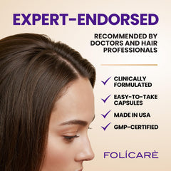 FOLICARE bottle highlights 50 billion CFU probiotics for gut support.