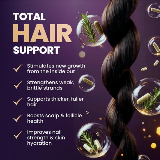 FOLICARE hair growth capsules close-up showing high-dose biotin.