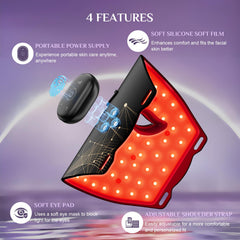 FOLOKE LED light therapy mask side view shows flexible silicone design