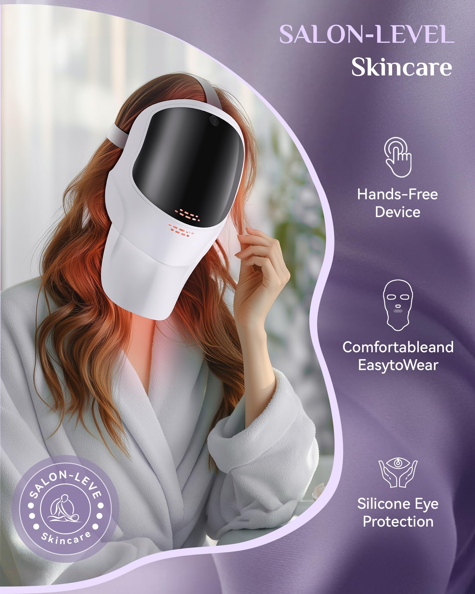 FOLOKE MK66R-B mask in home-use setup for relaxing skincare sessions.