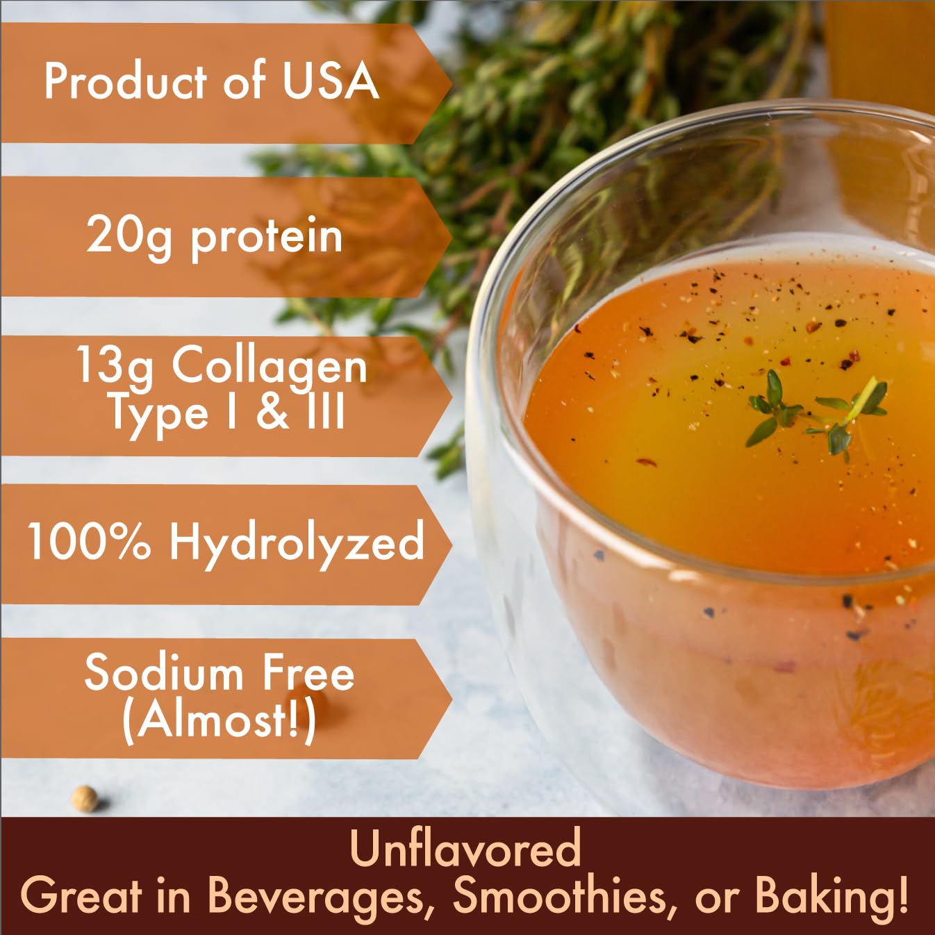 Folona Solo Bone Broth Powder nutrition panel on the packaging.