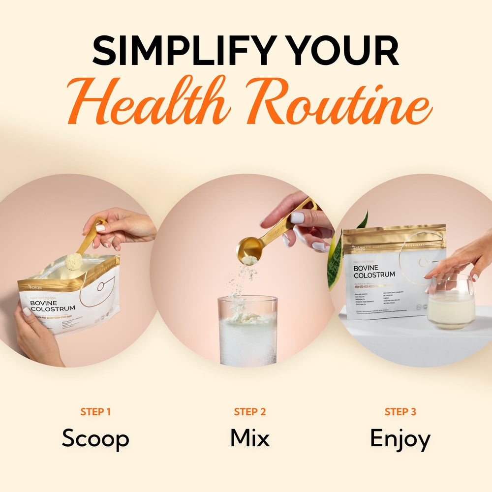 Kosher certification label—Folqs Colostrum suitable for kosher dietary needs.