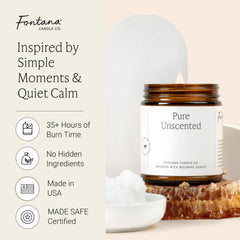 Fontana Candle Co beeswax coconut oil formula delivers a long-lasting, bright aroma.
