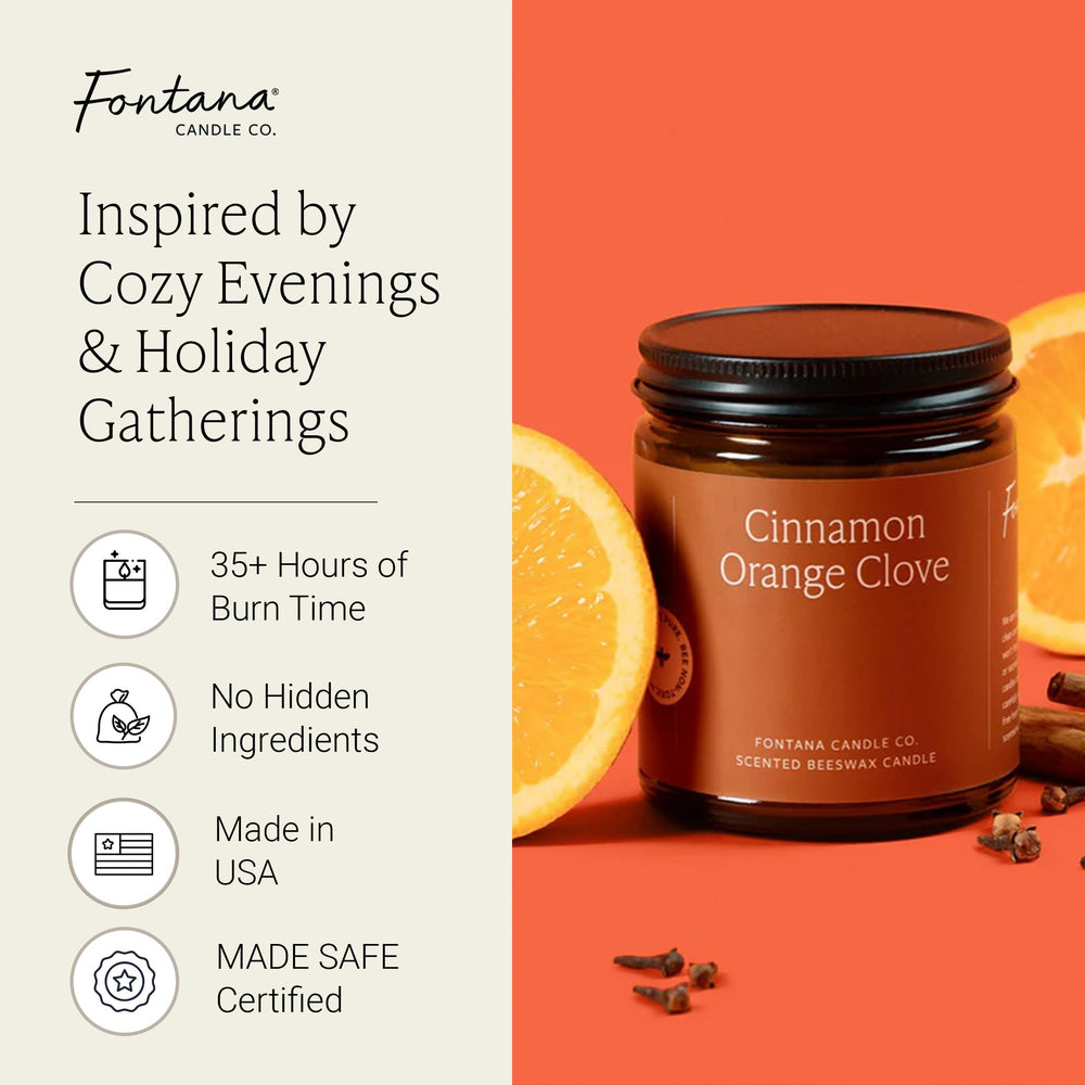 Fontana Candle Co beeswax jar in clear glass for clean decor