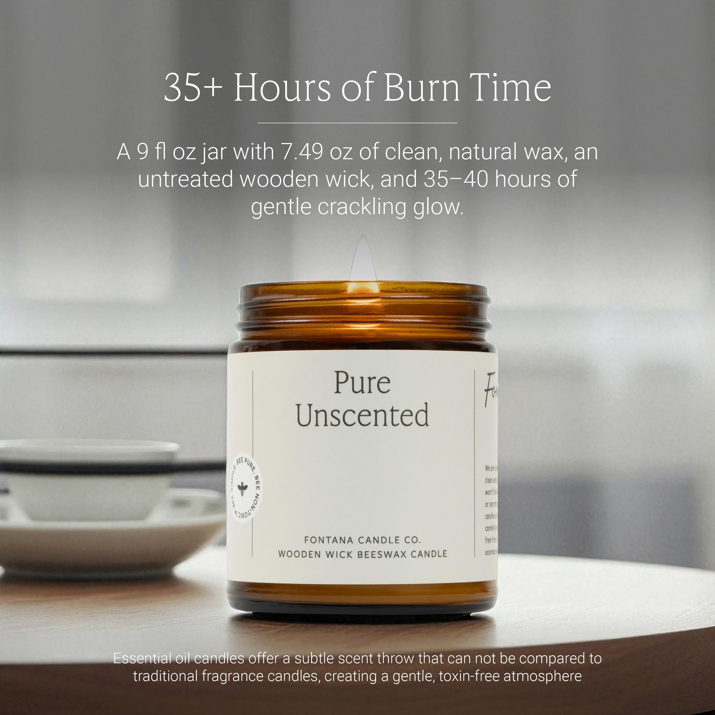 Fontana Candle Co crackling wood wick enhances ambience in any room.