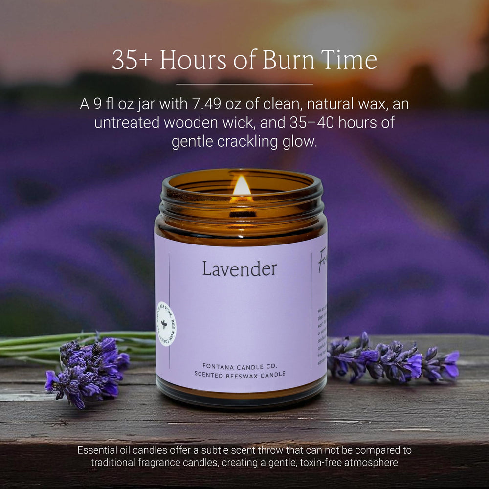 Fontana Candle Co lavender scent closeup reveals soothing aroma.