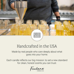 Fontana Candle Co no paraffin ensures clean burn for sensitive spaces