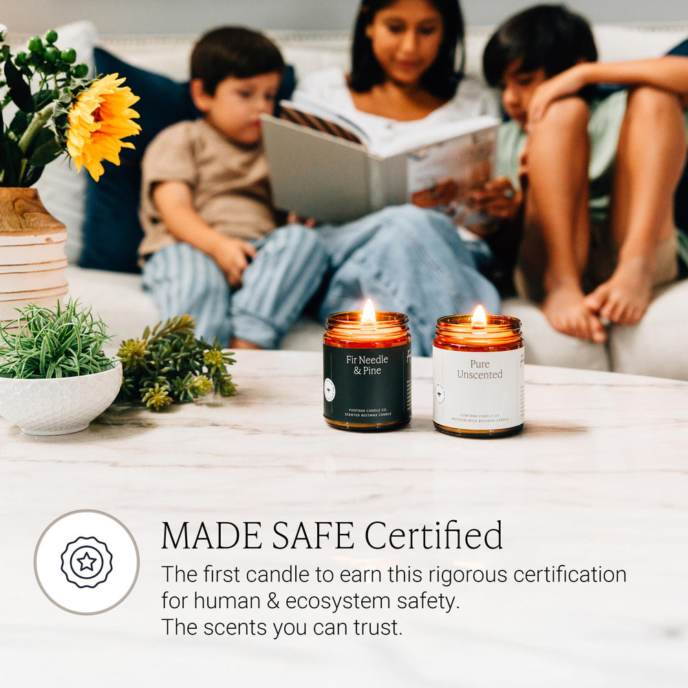 Fontana Candle Co recyclable glass jar emphasizes sustainable, non-toxic design.