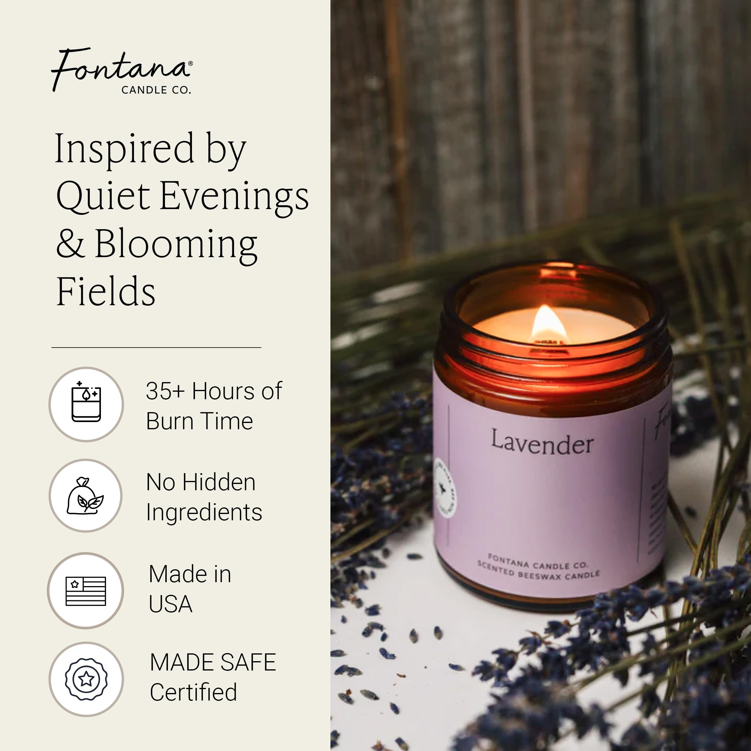 Fontana Candle Co wood wick crackle for cozy ambience.
