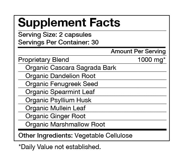 Food Over Drugs Colon Formula raw herbs illustration communicates potency.