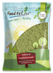 Food to Live Alfalfa Powder jar with powder, ideal for smoothies