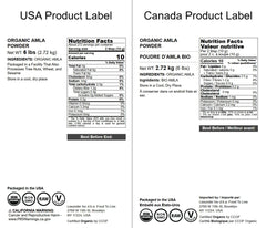 Food to Live amla powder packaging front, convenient resealable bag for bulk use