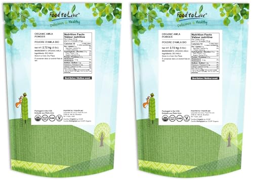 Food to Live amla powder sealed bag ensures freshness and easy access