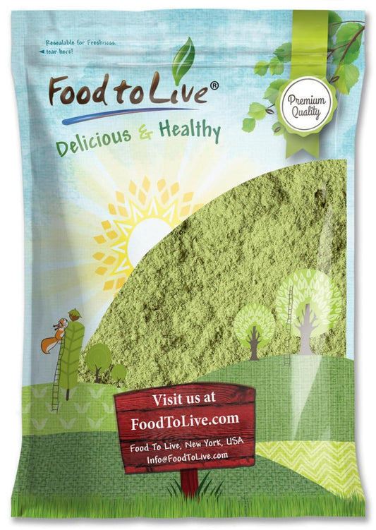 Food to Live broccoli powder 5lb bulk pack, vibrant greens for meal prep.