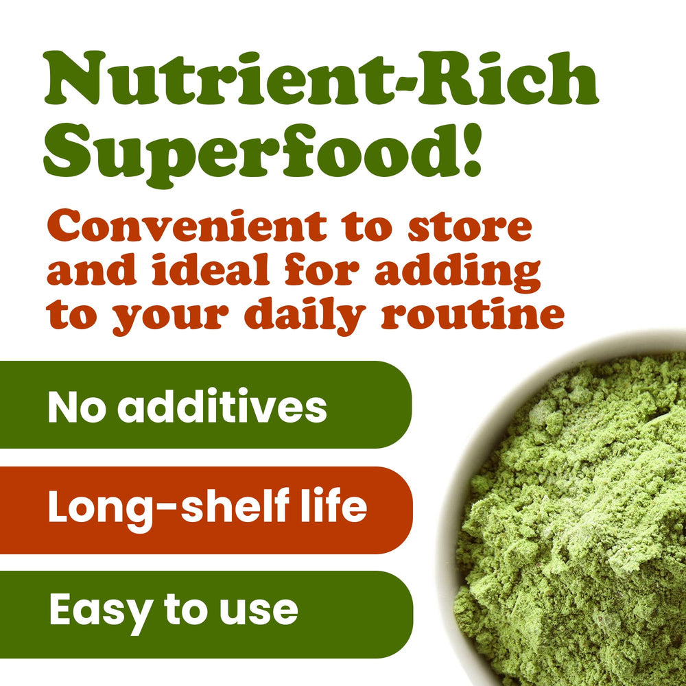 Food to Live broccoli powder baking ingredient, versatile green addition.