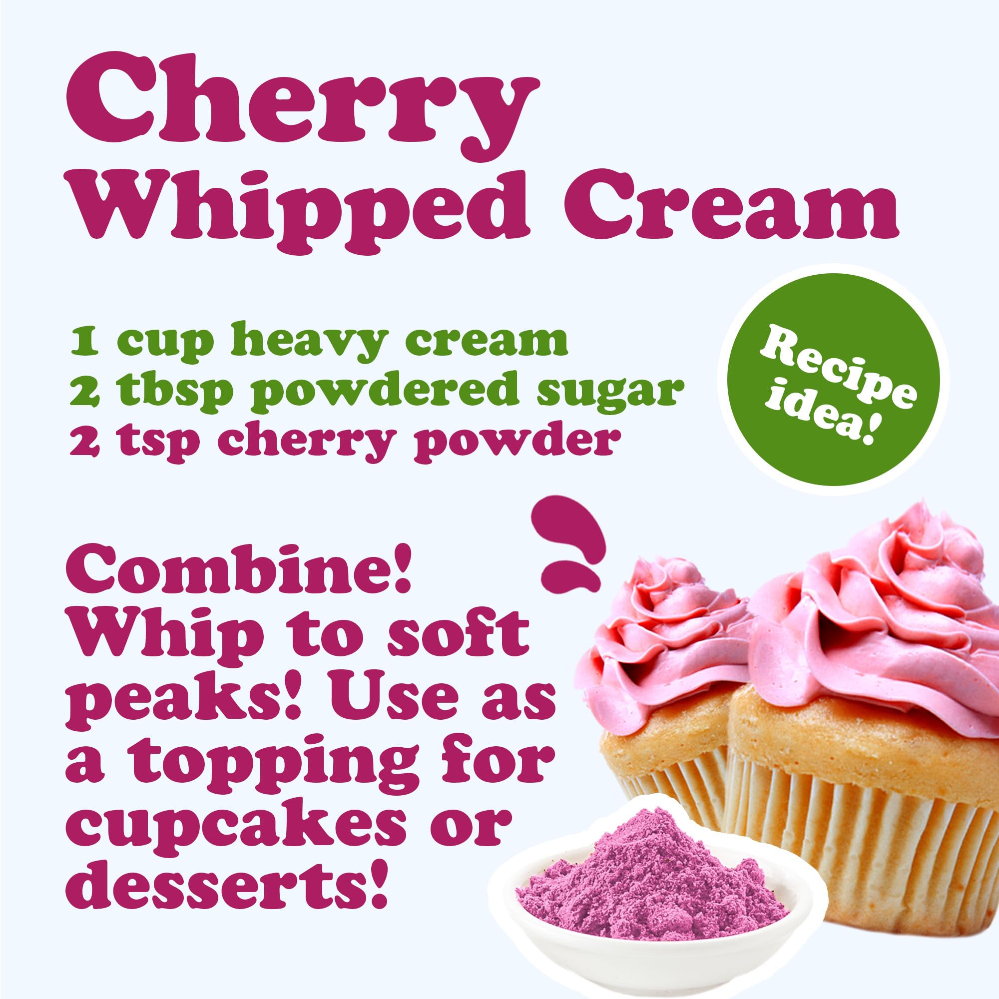 Food to Live cherry juice powder ready-to-drink mix illustrates convenient beverage prep.