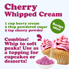 Food to Live cherry juice powder ready-to-drink mix illustrates convenient beverage prep.