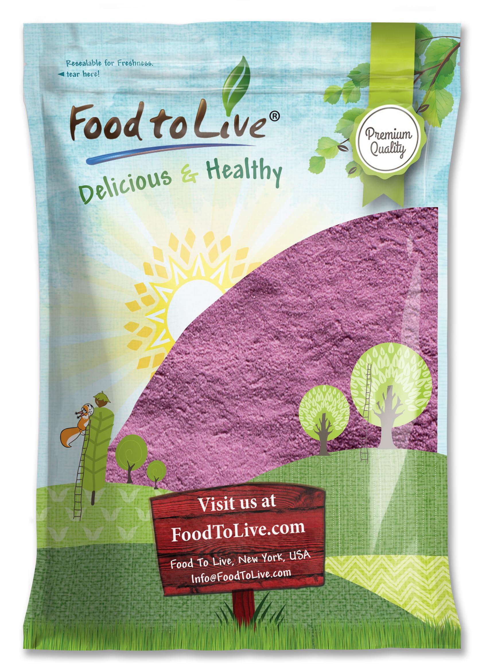 Food to Live Cherry Powder bulk pack with vibrant color for everyday smoothies