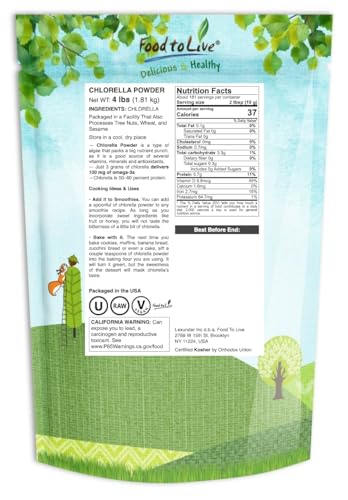 Food to Live chlorella powder being poured for easy mix into drinks.