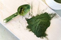 Food to Live chlorella powder in a smoothie for a nutrient boost.