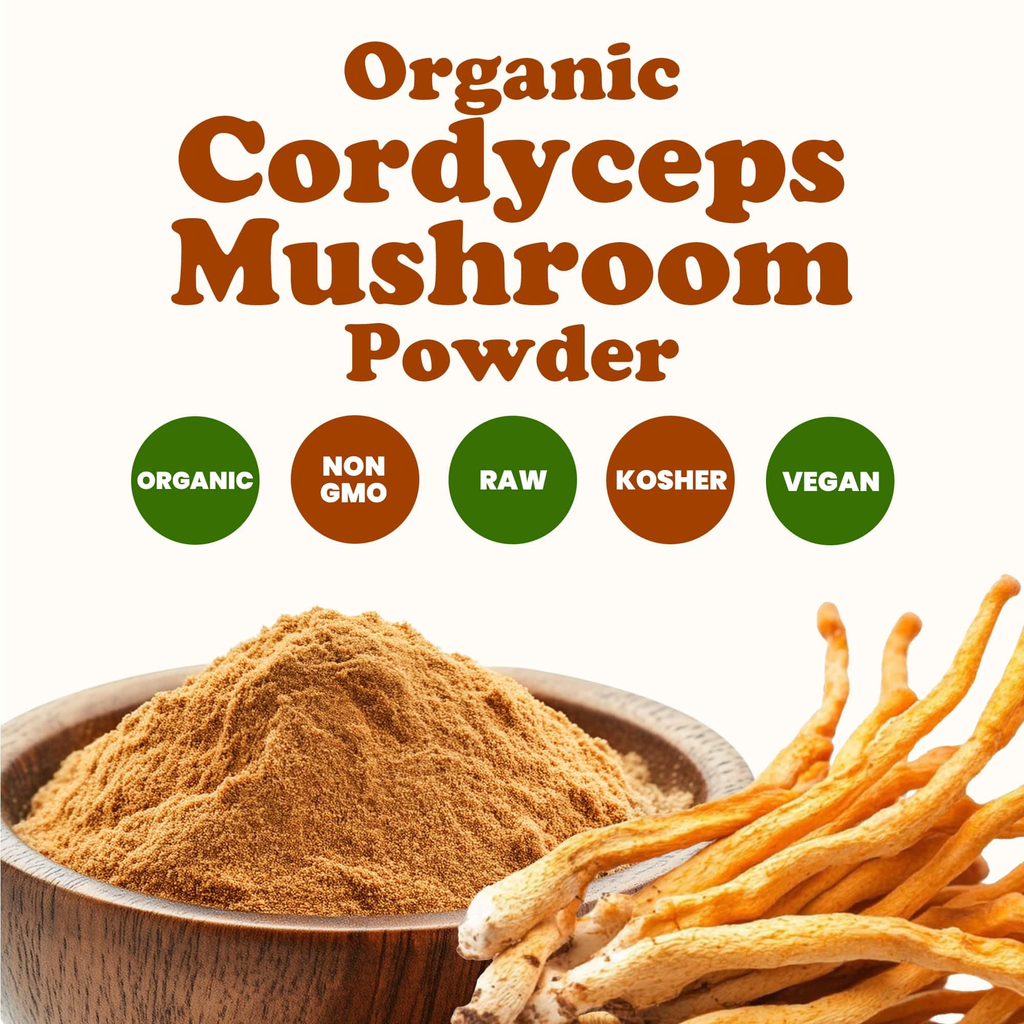 Food to Live Cordyceps powder whisked into a smoothie for earthy flavor.