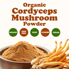 Food to Live Cordyceps powder whisked into a smoothie for earthy flavor.