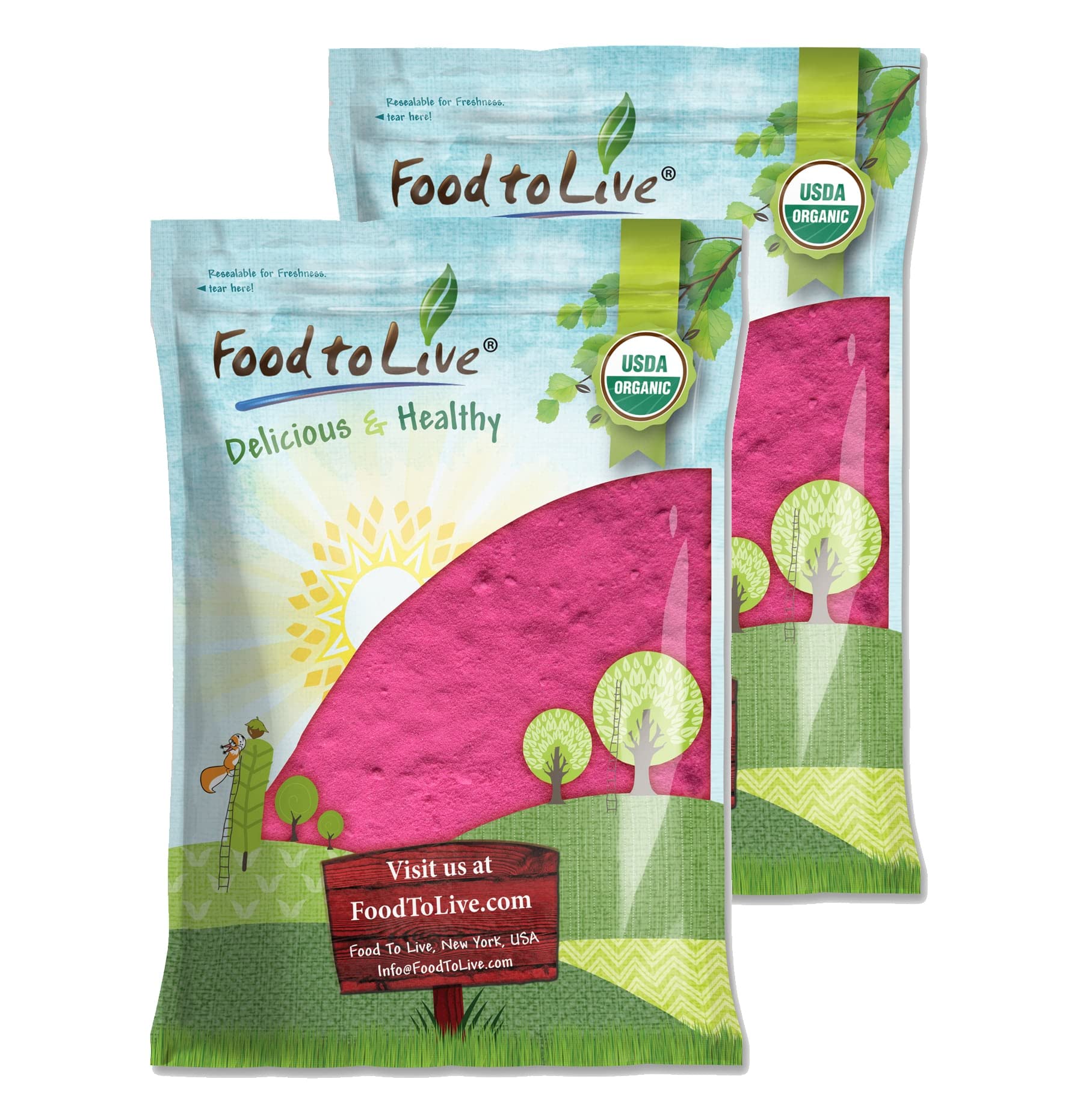 Food to Live Dragon Fruit Powder bulk tub ready for bulk purchase and smoothies.