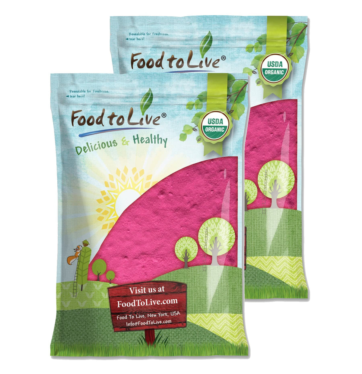 Food to Live Dragon Fruit Powder bulk tub ready for bulk purchase and smoothies.