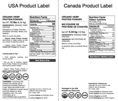 Food to Live hemp protein powder ingredients label showing minerals and non-GMO quality.