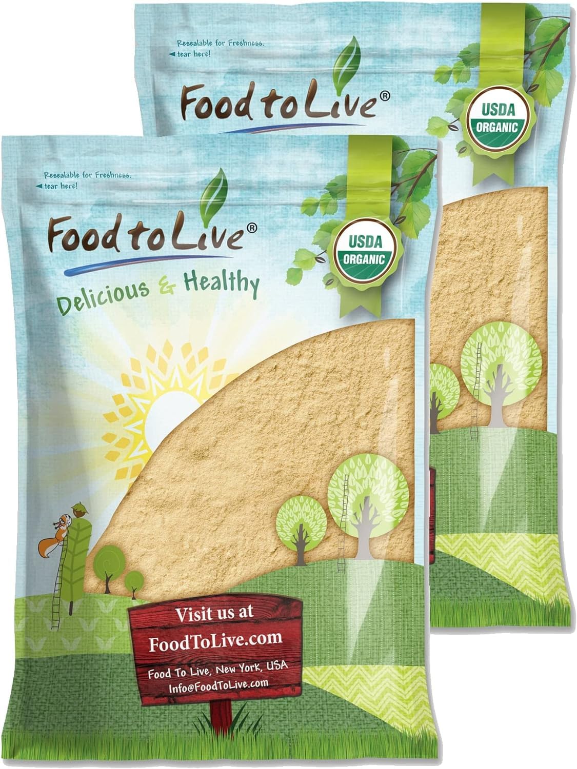 Food to Live Lions Mane powder in a jar for vegan brain support.