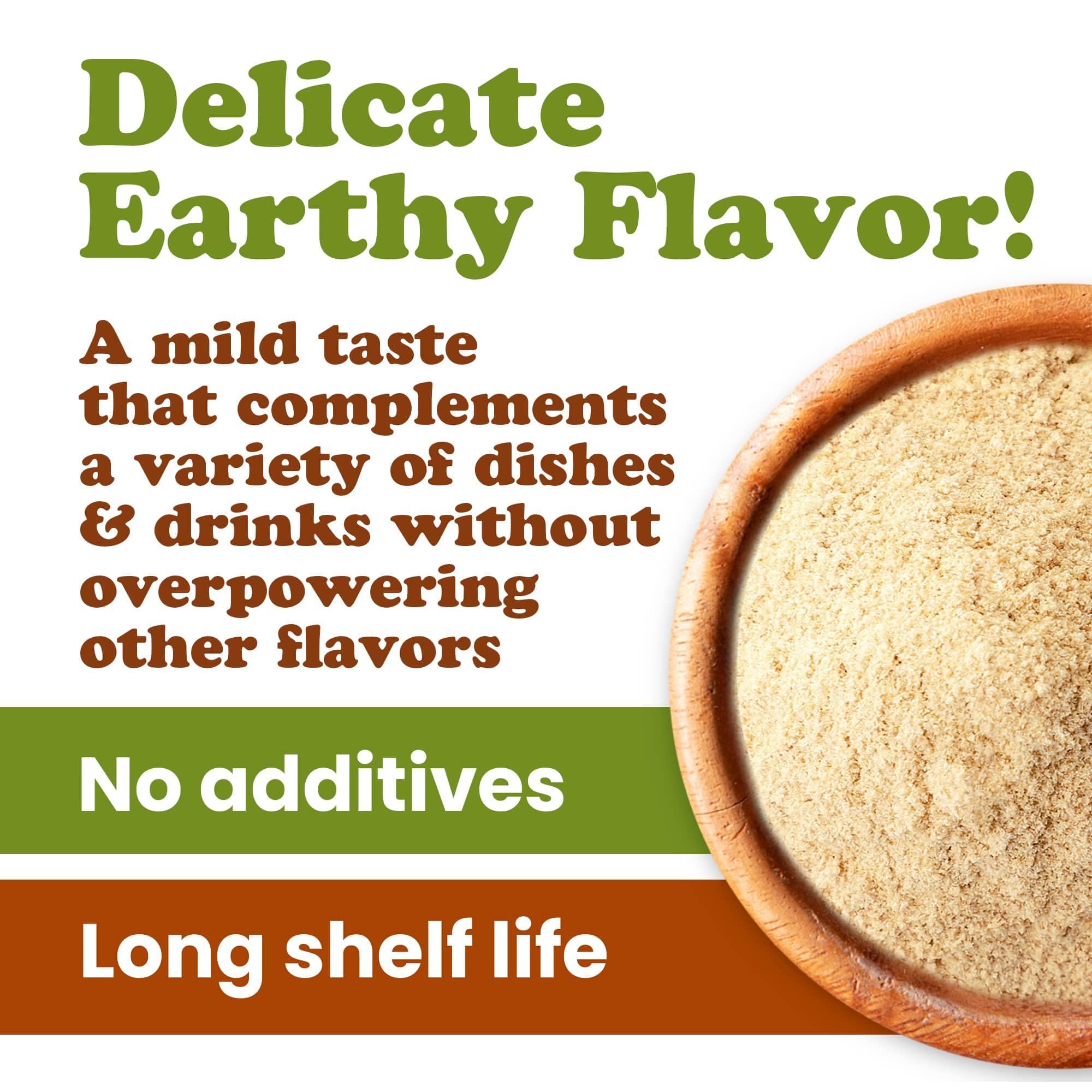 Oatmeal bowl stirred with Food to Live Lion's Mane powder.