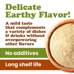Oatmeal bowl stirred with Food to Live Lion's Mane powder.