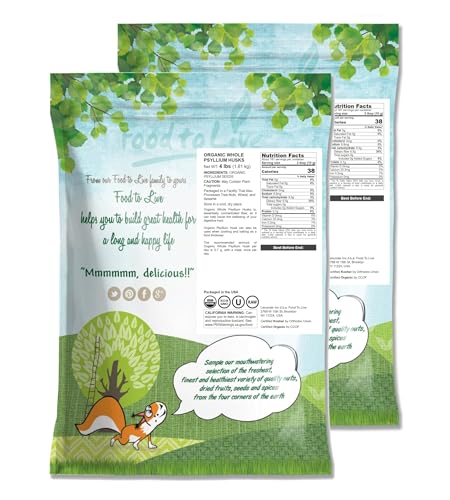 Food to Live Organic Psyllium Husks bag, vegan and kosher approved.