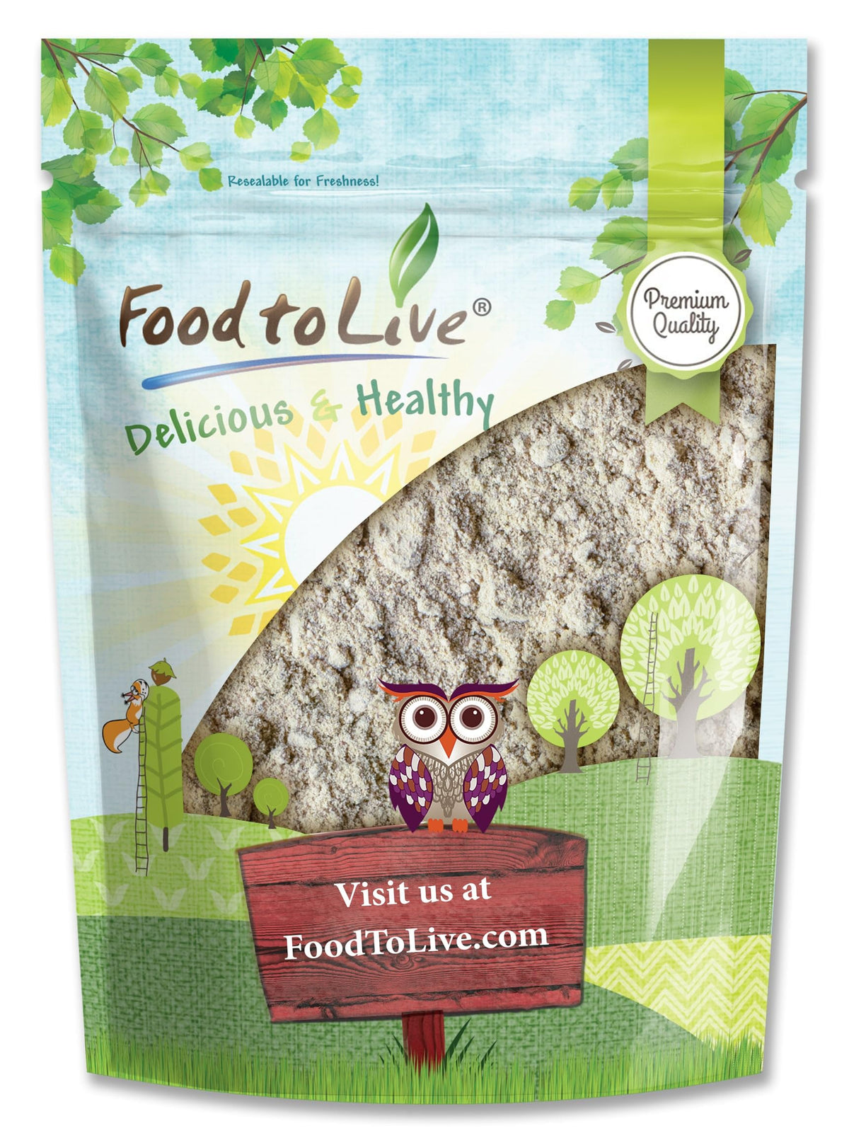 Food to Live Psyllium Husk Powder bulk pack for easy pantry storage.