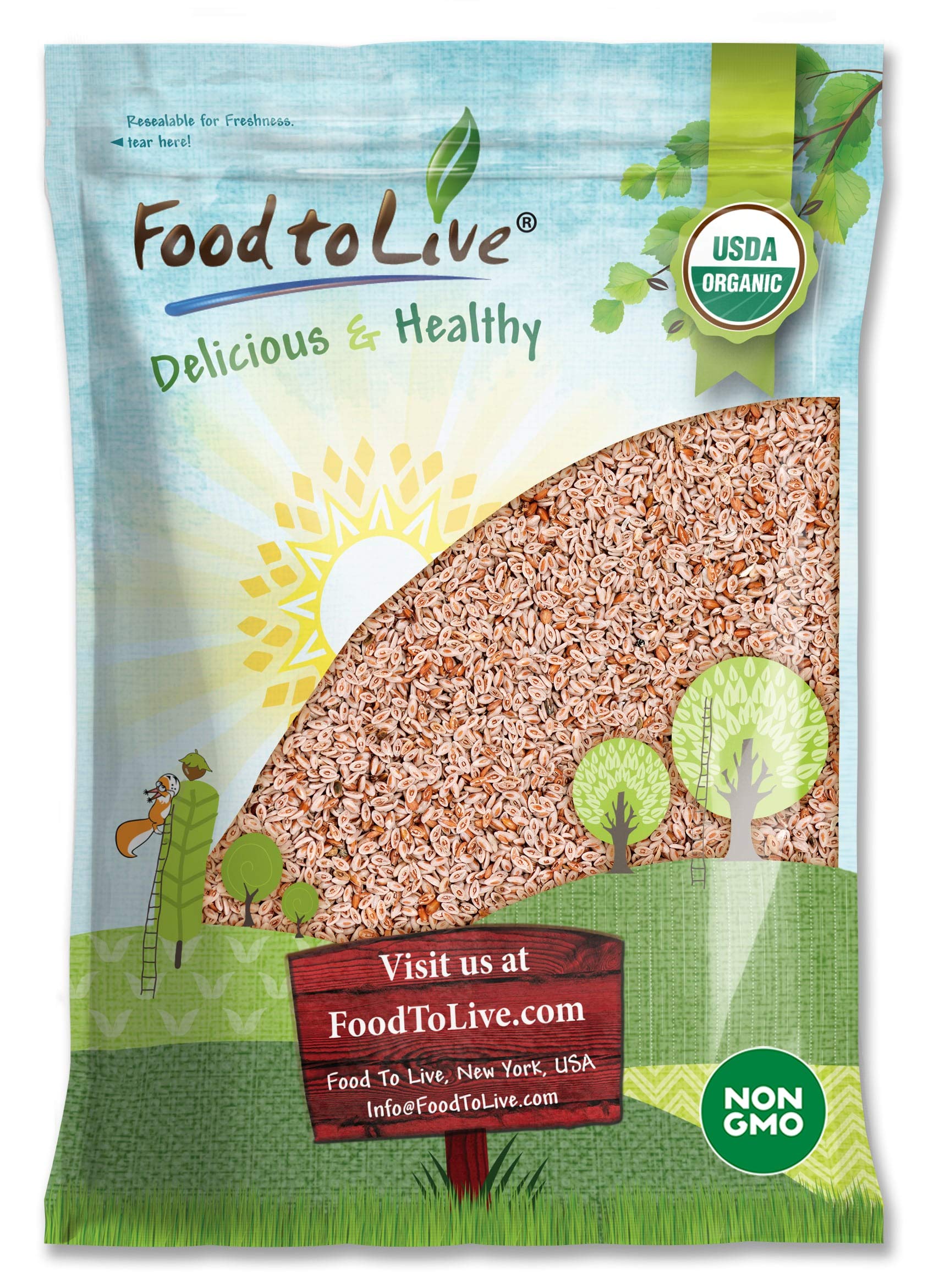 Food to Live Psyllium Seeds 5lb bag showing iron-rich nutrition.