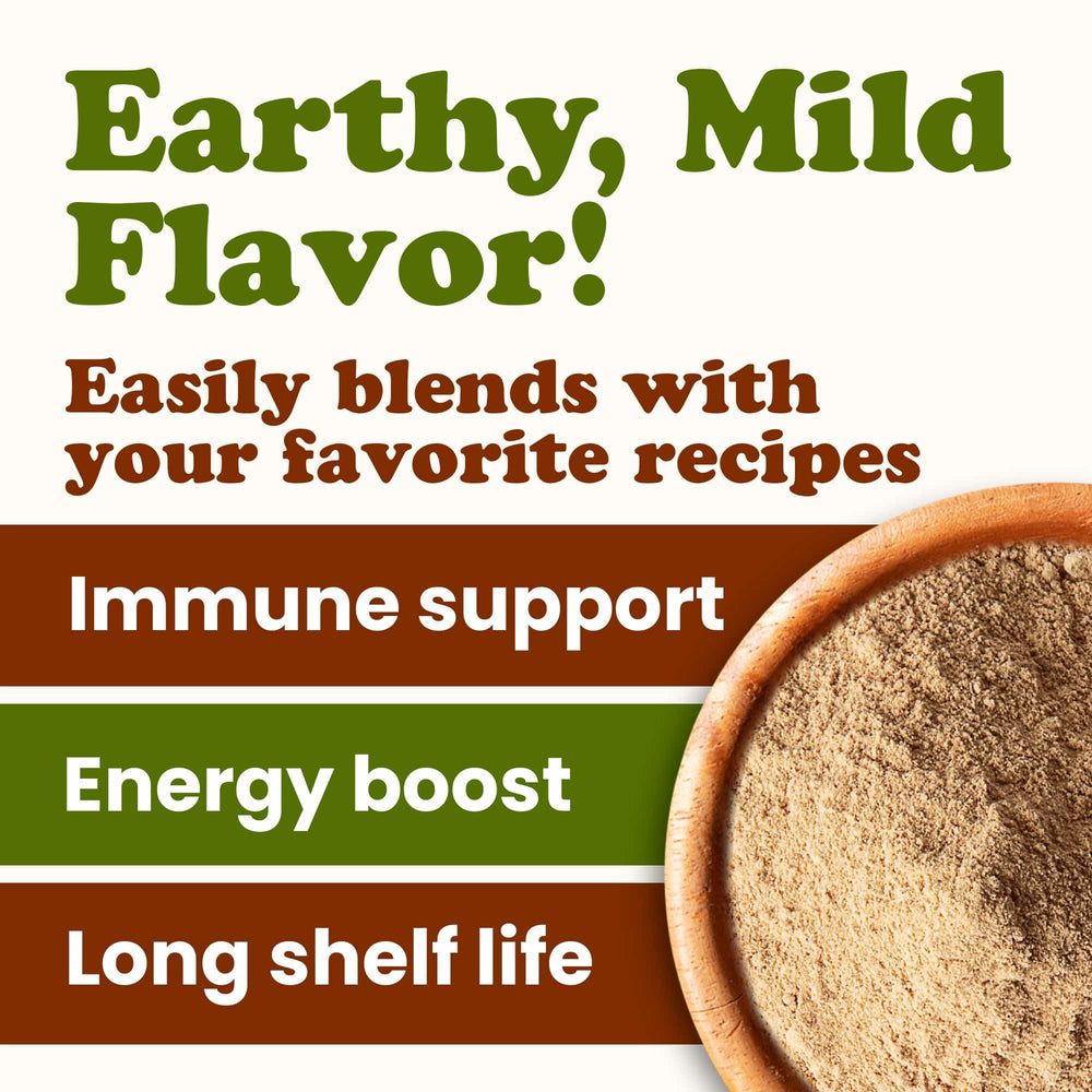 Food to Live Turkey Tail Powder steeped in tea for a gentle boost.