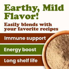 Food to Live Turkey Tail Powder steeped in tea for a gentle boost.