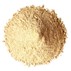 Food to Live Yellow Maca Powder closeup reveals fine texture ready for shakes.