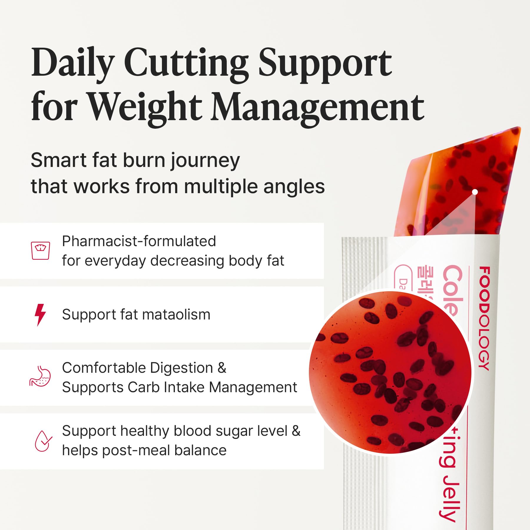 FOODOLOGY Coleology pomegranate jelly with collagen detail and glow