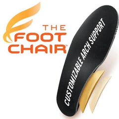 FootChair full-length footbeds contour to support heel and ball of foot.