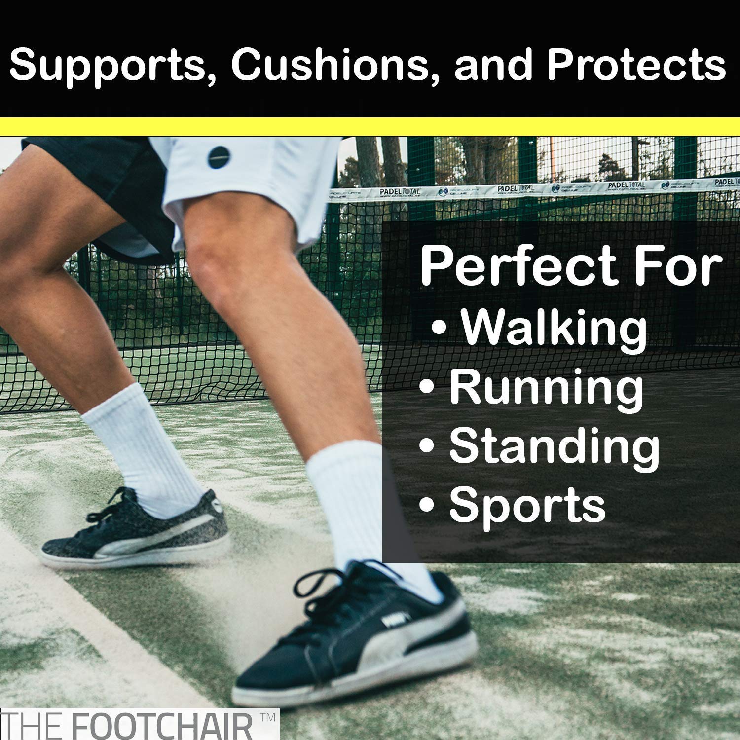FootChair high-arch design delivers greater support for daily wear.