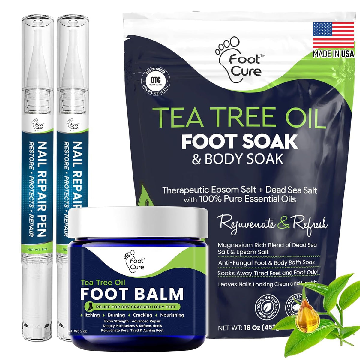 FOOT CURE toenail fungus treatment bottle for at-home care and nail strength