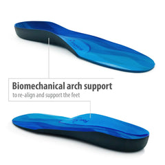 Footlogics Comfort deep heel cup insoles support heel stability during walks.