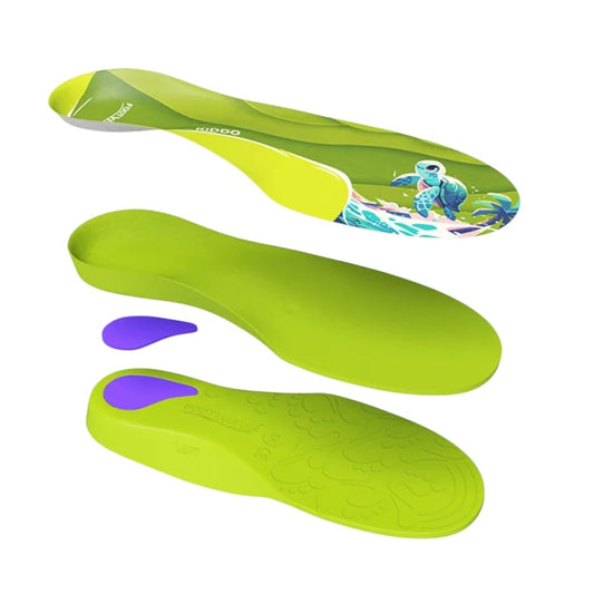 FootWave Kiddo insole emphasizes sensorimotor feedback for better foot awareness.