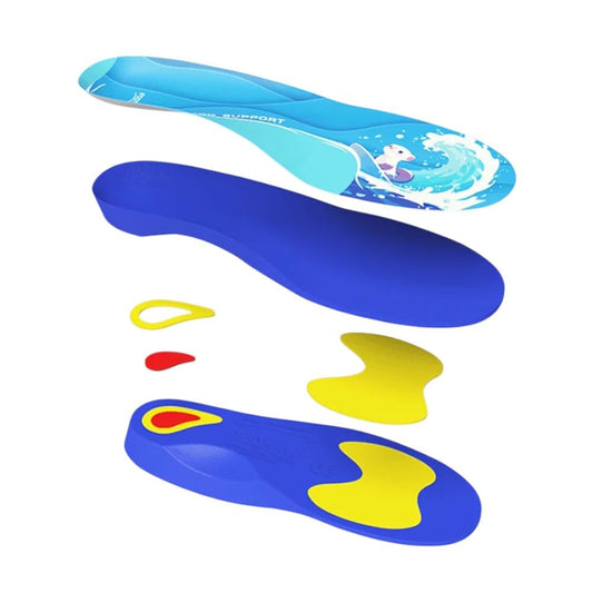 FootWave Kiddo Support insole arch detail shows enhanced arch support for kids.